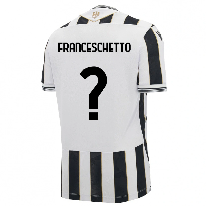 Danxen Bambino Maglia Mattia Franceschetto #0 Nero Bianco Rosa Kit Gara Home 2026/27 Maglietta