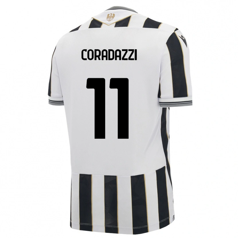 Danxen Bambino Maglia Niccolò Coradazzi #11 Nero Bianco Rosa Kit Gara Home 2026/27 Maglietta