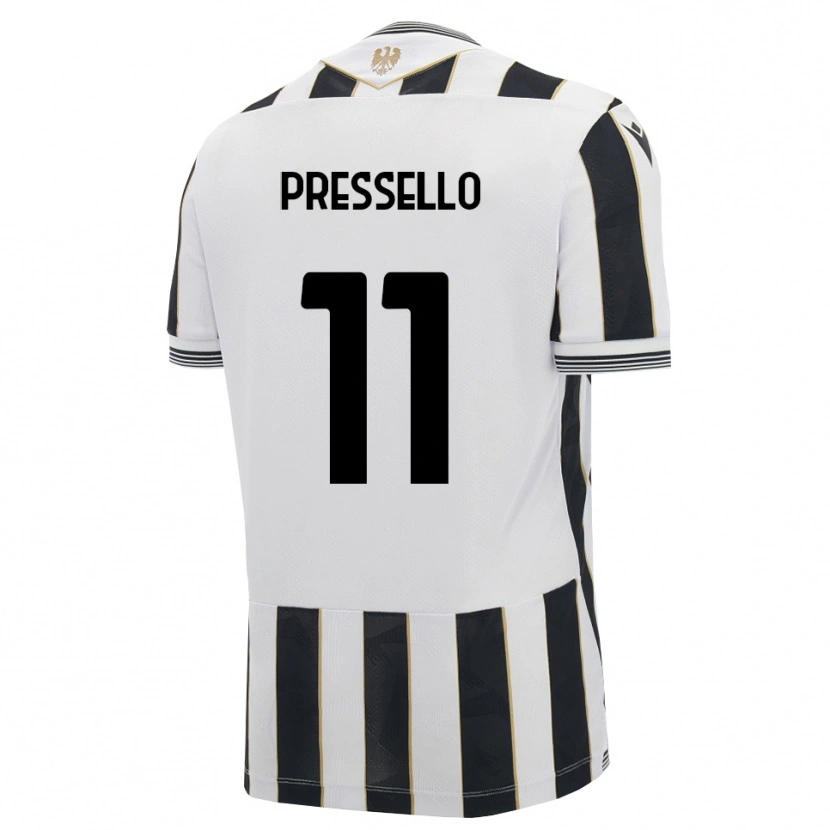 Danxen Bambino Maglia Matteo Pressello #11 Nero Bianco Rosa Kit Gara Home 2026/27 Maglietta