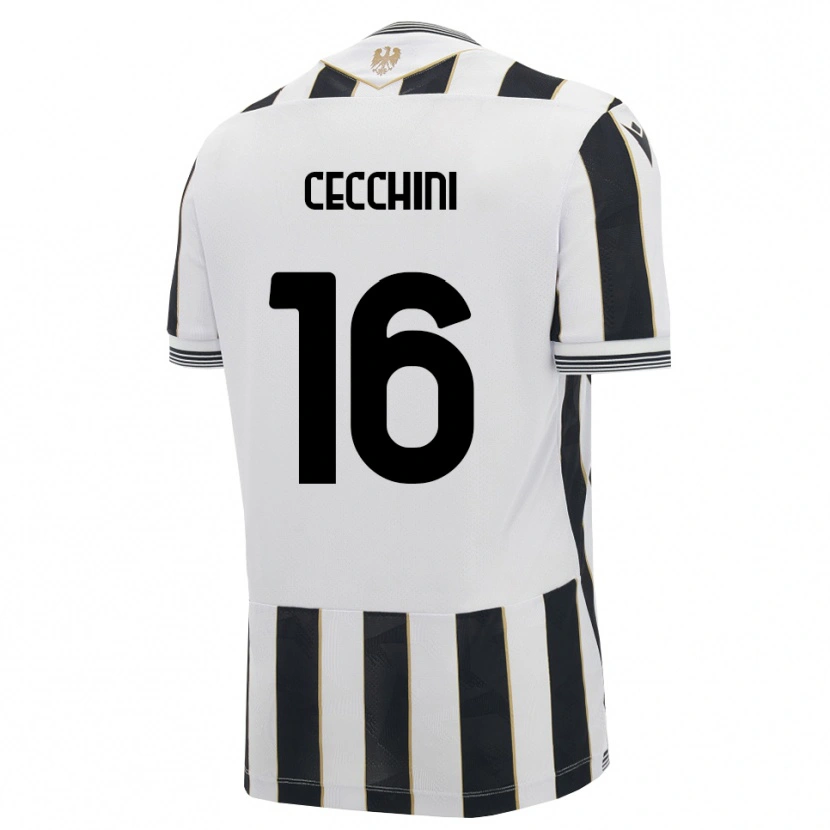 Danxen Bambino Maglia Giorgio Cecchini #16 Nero Bianco Rosa Kit Gara Home 2026/27 Maglietta
