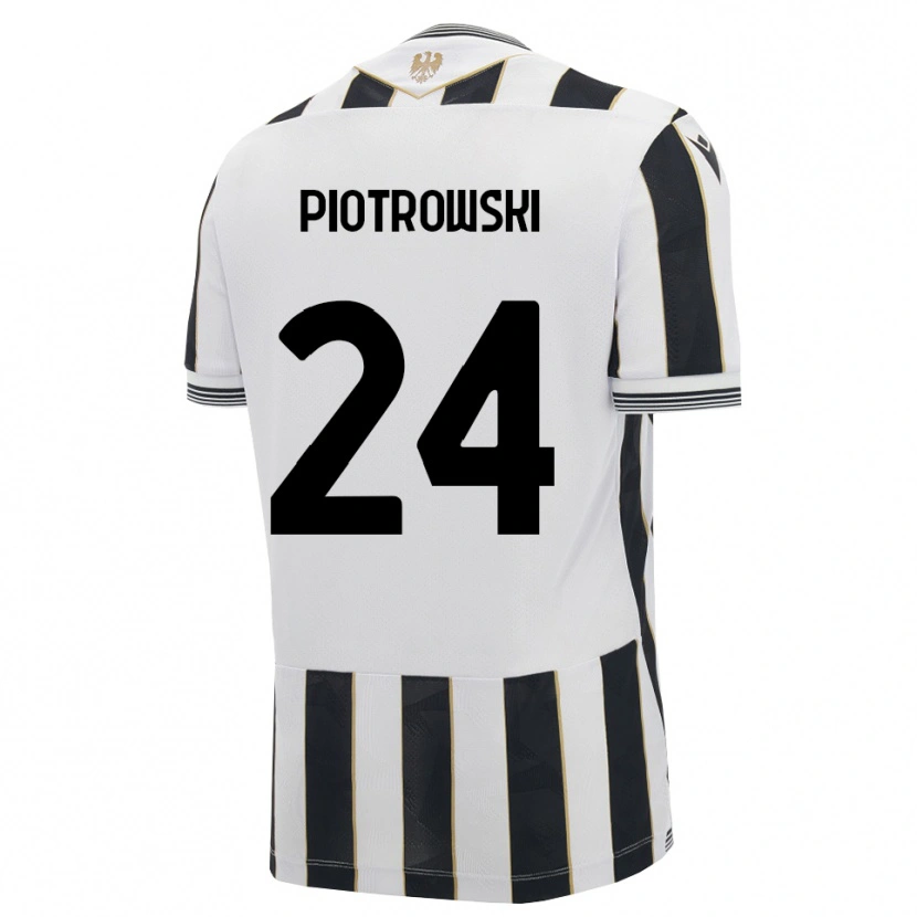 Danxen Bambino Maglia Jakub Piotrowski #24 Nero Bianco Rosa Kit Gara Home 2026/27 Maglietta