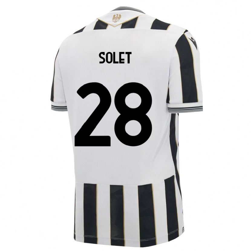 Danxen Bambino Maglia Oumar Solet #28 Nero Bianco Rosa Kit Gara Home 2026/27 Maglietta