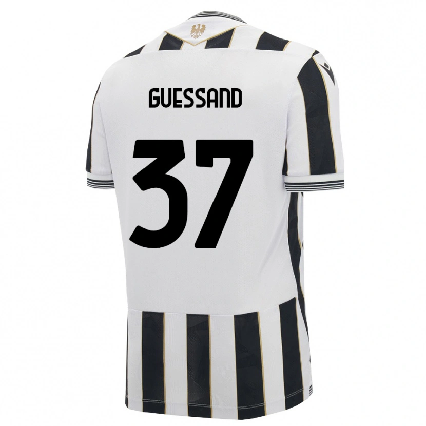 Danxen Bambino Maglia Axel Guessand #37 Nero Bianco Rosa Kit Gara Home 2026/27 Maglietta
