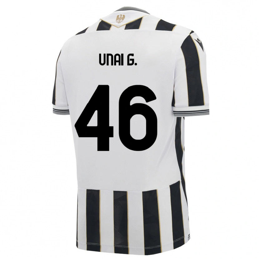 Danxen Bambino Maglia Unai Gómez #46 Nero Bianco Rosa Kit Gara Home 2026/27 Maglietta