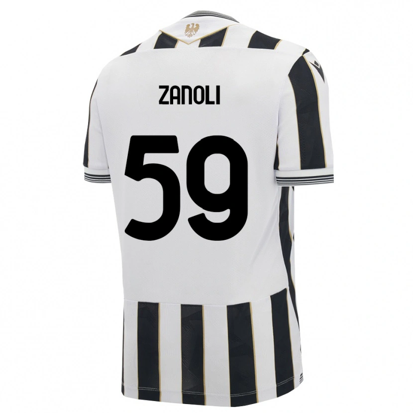 Danxen Bambino Maglia Alessandro Zanoli #59 Nero Bianco Rosa Kit Gara Home 2026/27 Maglietta
