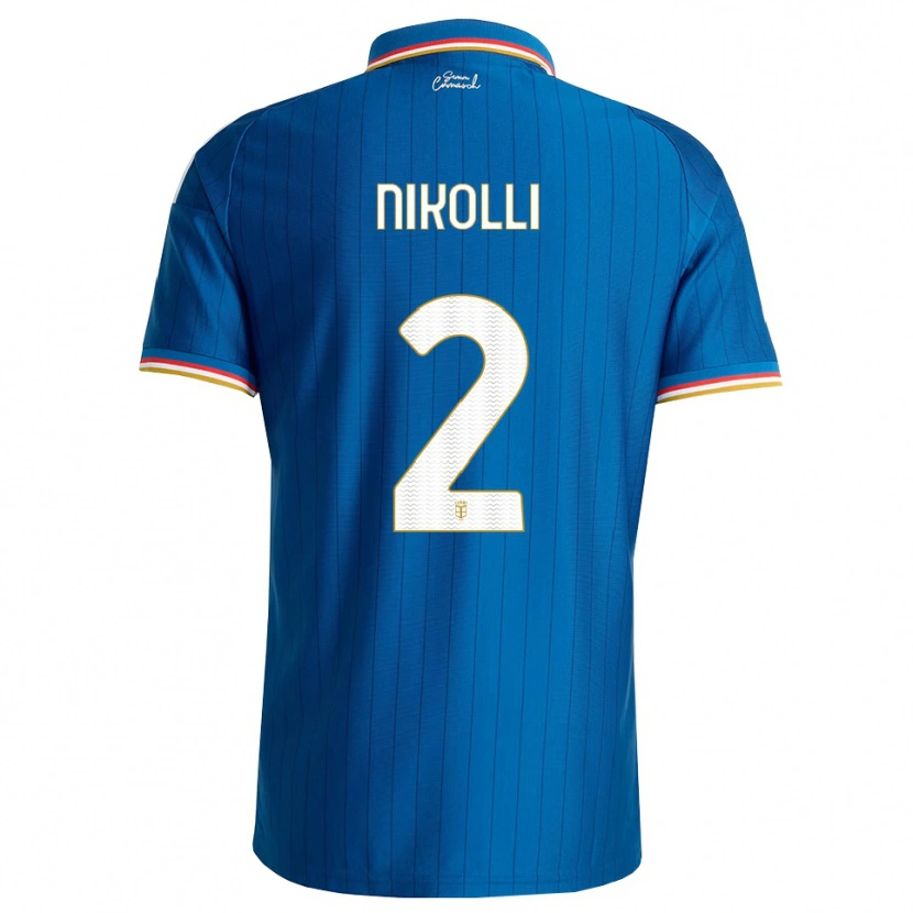 Danxen Bambino Maglia Denis Nikolli #2 Blu Bianco Rosso Kit Gara Home 2026/27 Maglietta