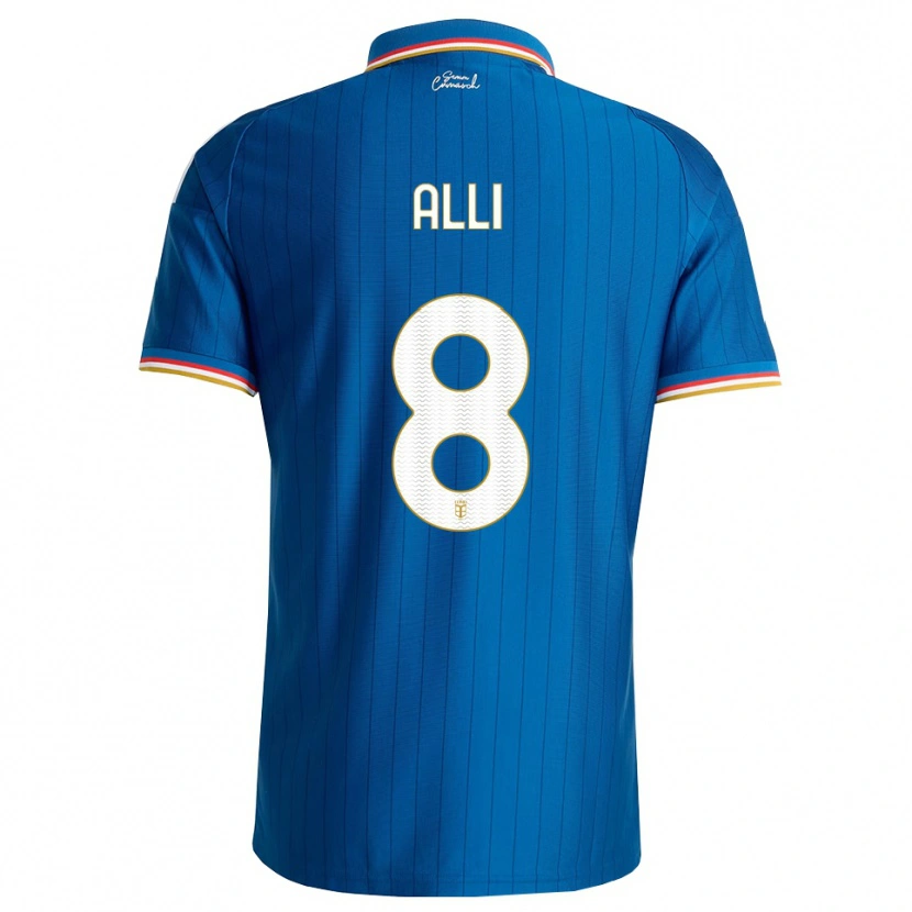 Danxen Bambino Maglia Dele Alli #8 Blu Bianco Rosso Kit Gara Home 2026/27 Maglietta
