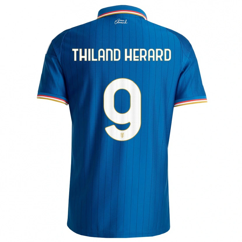 Danxen Bambino Maglia Robin Thiland-Herard #9 Blu Bianco Rosso Kit Gara Home 2026/27 Maglietta