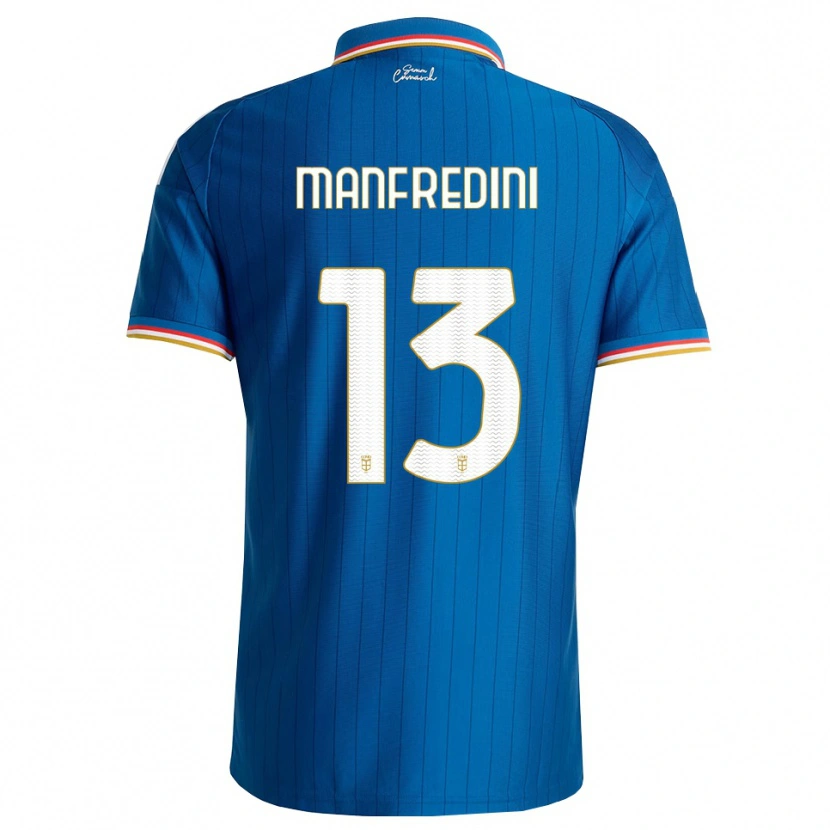 Danxen Bambino Maglia Matteo Manfredini #13 Blu Bianco Rosso Kit Gara Home 2026/27 Maglietta