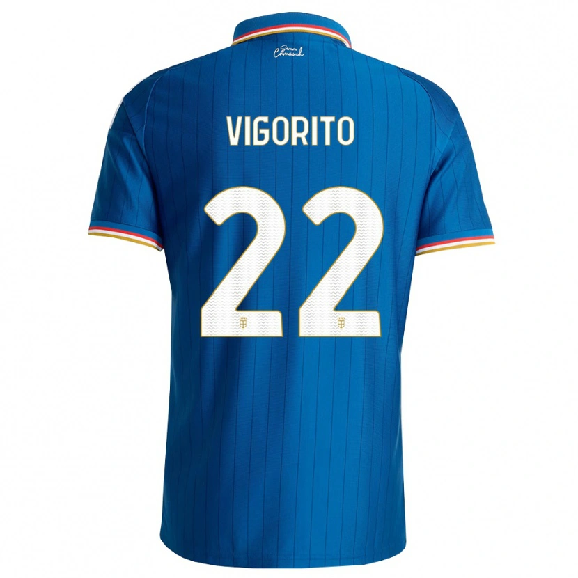 Danxen Bambino Maglia Mauro Vigorito #22 Blu Bianco Rosso Kit Gara Home 2026/27 Maglietta
