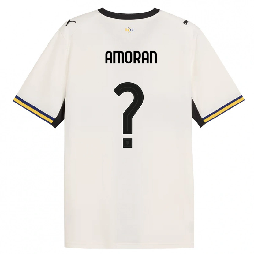 Danxen Bambino Maglia Peter Amoran #0 Bianco Avorio Nero Giallo Kit Gara Home 2026/27 Maglietta