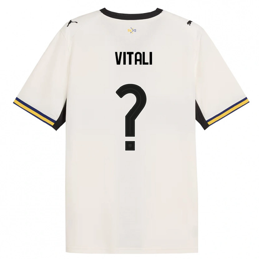 Danxen Bambino Maglia Lorenzo Vitali #0 Bianco Avorio Nero Giallo Kit Gara Home 2026/27 Maglietta