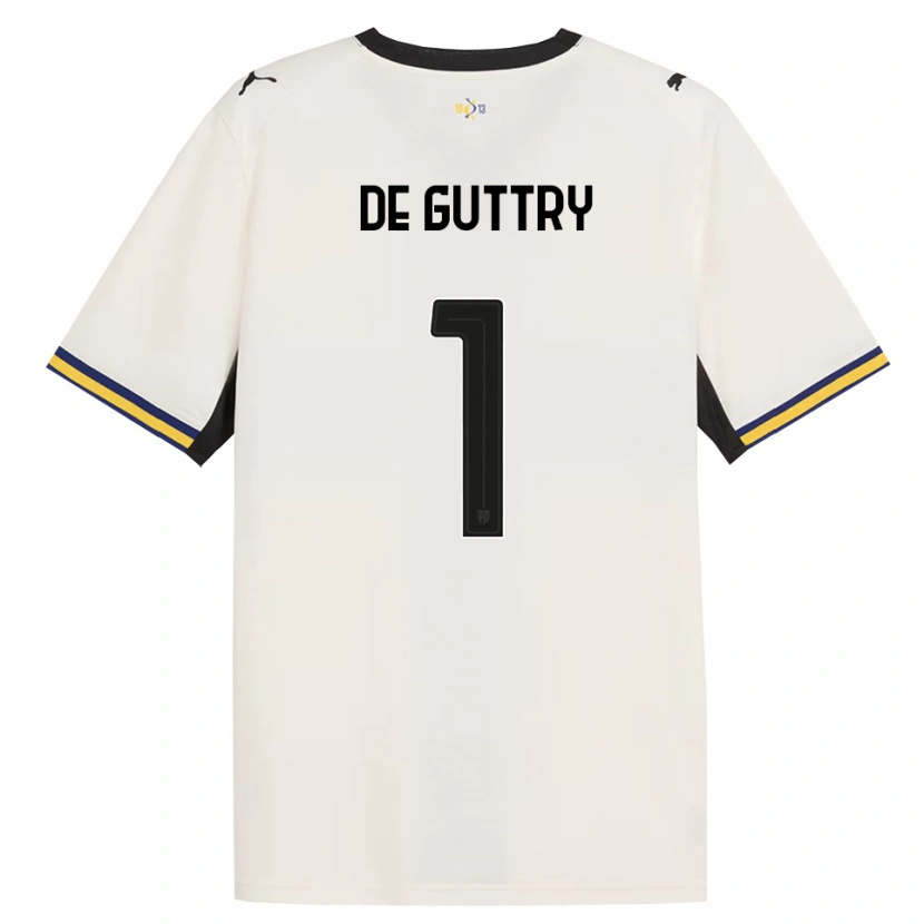 Danxen Bambino Maglia Elia De Guttry #1 Bianco Avorio Nero Giallo Kit Gara Home 2026/27 Maglietta