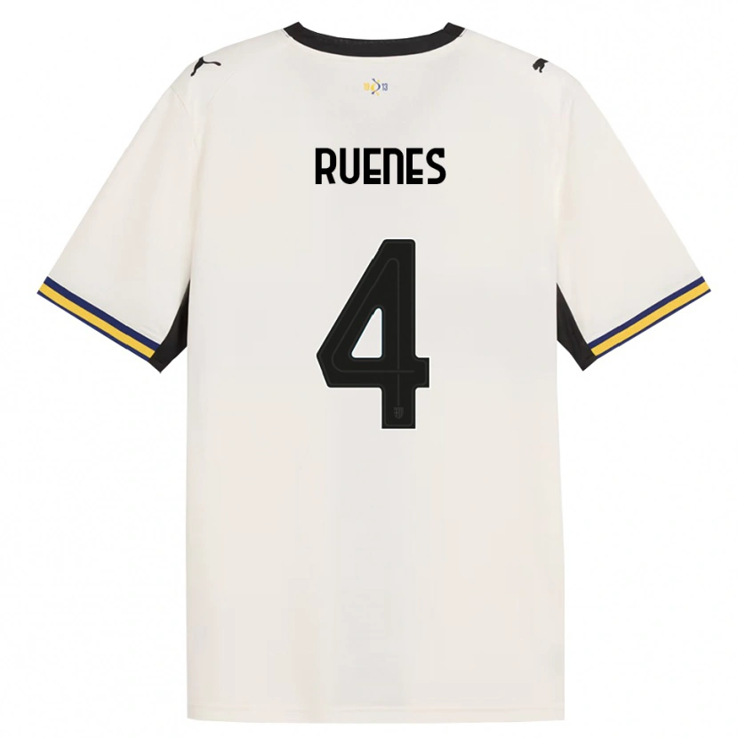Danxen Bambino Maglia Roger Ruenes #4 Bianco Avorio Nero Giallo Kit Gara Home 2026/27 Maglietta