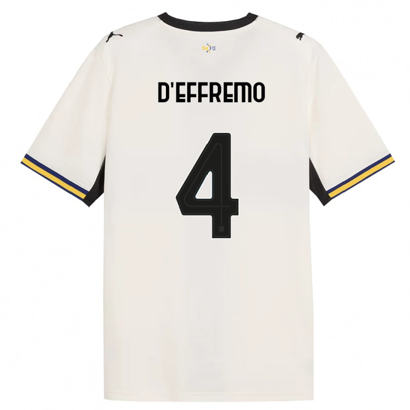 Danxen Bambino Maglia Dario D'effremo #4 Bianco Avorio Nero Giallo Kit Gara Home 2026/27 Maglietta