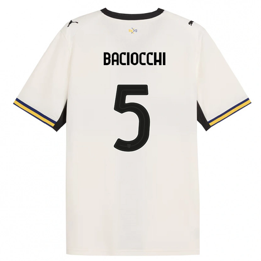 Danxen Bambino Maglia Giulio Baciocchi #5 Bianco Avorio Nero Giallo Kit Gara Home 2026/27 Maglietta