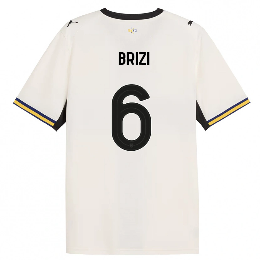Danxen Bambino Maglia Andrea Brizi #6 Bianco Avorio Nero Giallo Kit Gara Home 2026/27 Maglietta