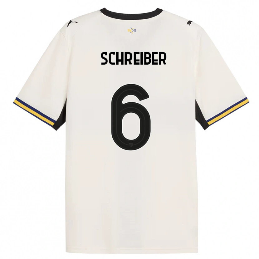Danxen Bambino Maglia Fabio Schreiber #6 Bianco Avorio Nero Giallo Kit Gara Home 2026/27 Maglietta