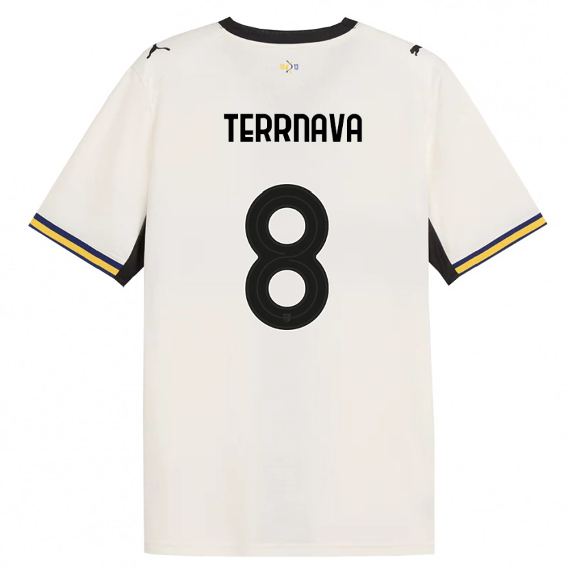 Danxen Bambino Maglia Dren Terrnava #8 Bianco Avorio Nero Giallo Kit Gara Home 2026/27 Maglietta