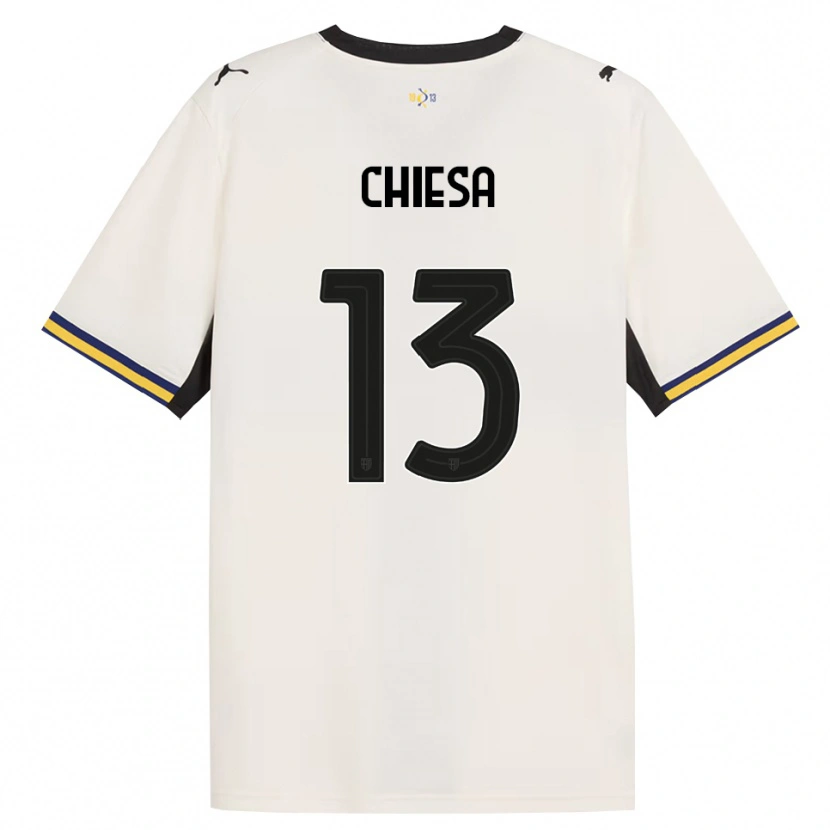 Danxen Bambino Maglia Riccardo Chiesa #13 Bianco Avorio Nero Giallo Kit Gara Home 2026/27 Maglietta