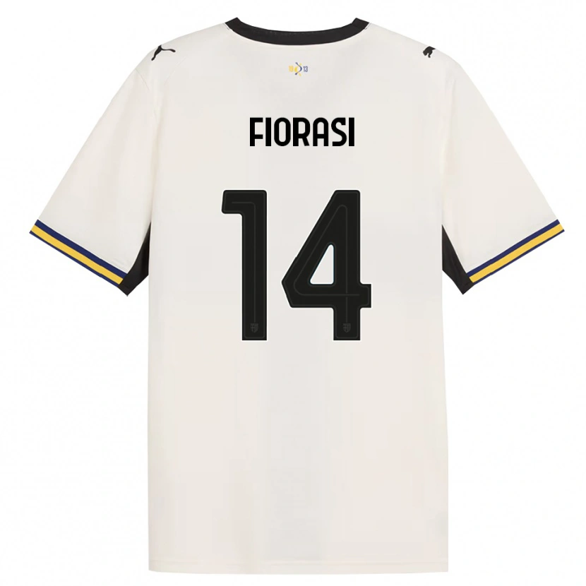 Danxen Bambino Maglia Pietro Fiorasi #14 Bianco Avorio Nero Giallo Kit Gara Home 2026/27 Maglietta