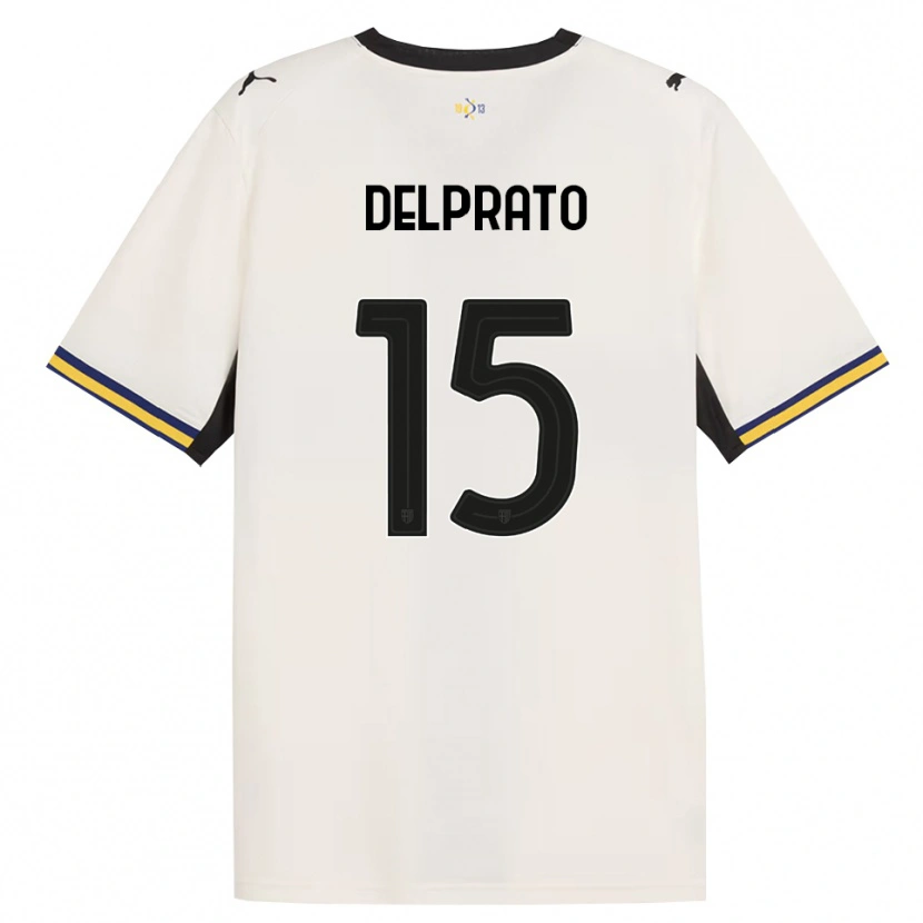 Danxen Bambino Maglia Enrico Delprato #15 Bianco Avorio Nero Giallo Kit Gara Home 2026/27 Maglietta