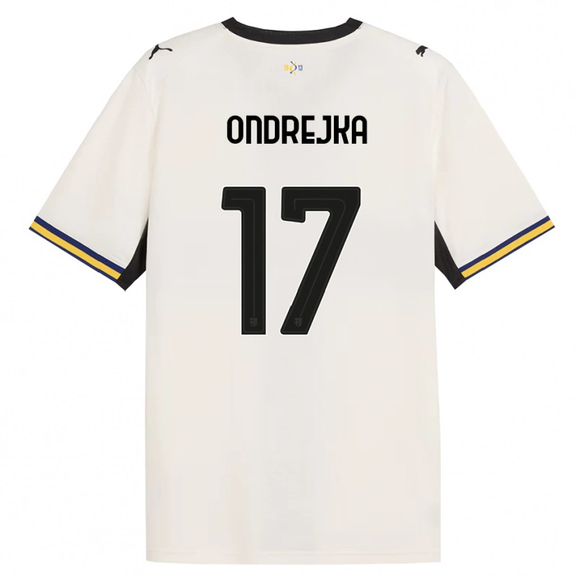 Danxen Bambino Maglia Jacob Ondrejka #17 Bianco Avorio Nero Giallo Kit Gara Home 2026/27 Maglietta