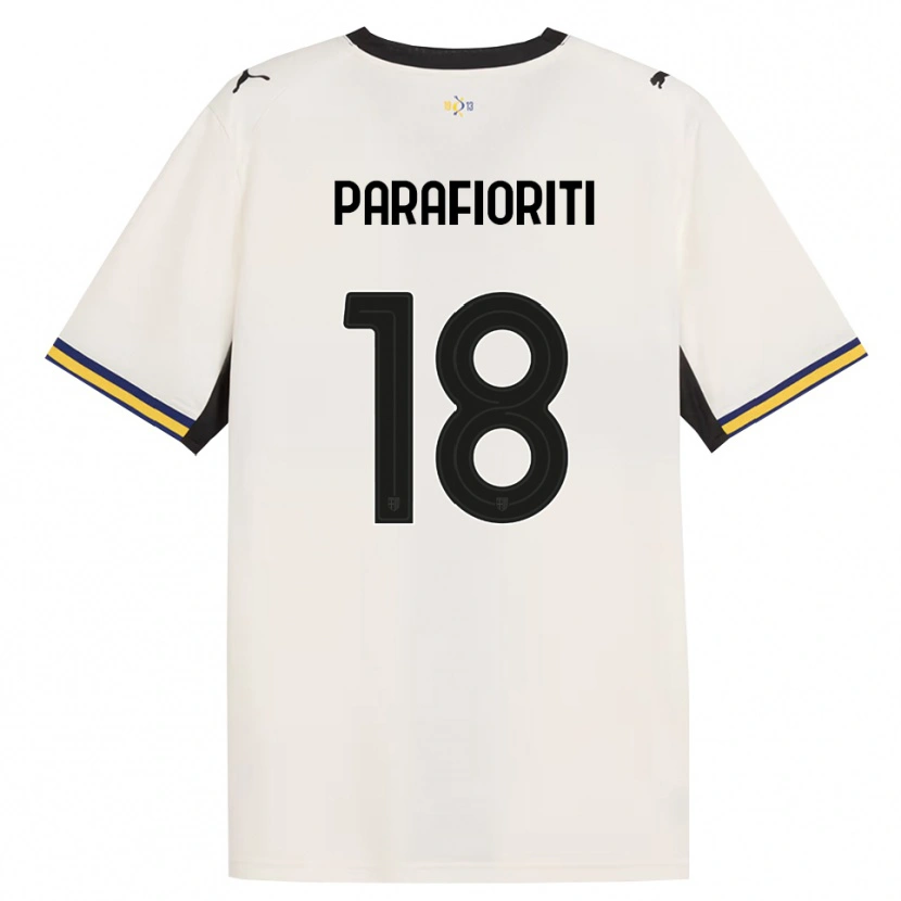 Danxen Bambino Maglia Giovanni Parafioriti #18 Bianco Avorio Nero Giallo Kit Gara Home 2026/27 Maglietta