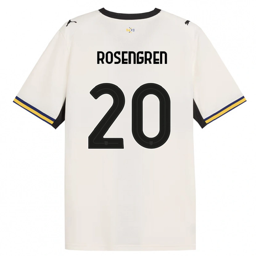 Danxen Bambino Maglia Lukas Rosengren #20 Bianco Avorio Nero Giallo Kit Gara Home 2026/27 Maglietta
