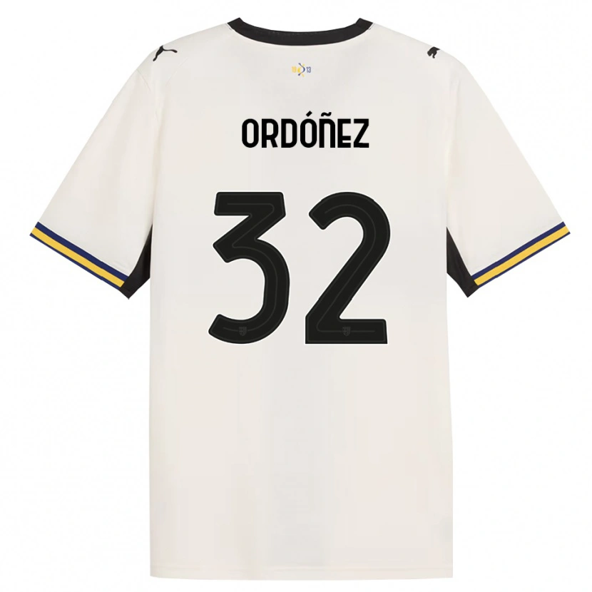 Danxen Bambino Maglia Christian Ordóñez #32 Bianco Avorio Nero Giallo Kit Gara Home 2026/27 Maglietta