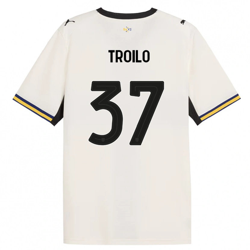 Danxen Bambino Maglia Mariano Troilo #37 Bianco Avorio Nero Giallo Kit Gara Home 2026/27 Maglietta