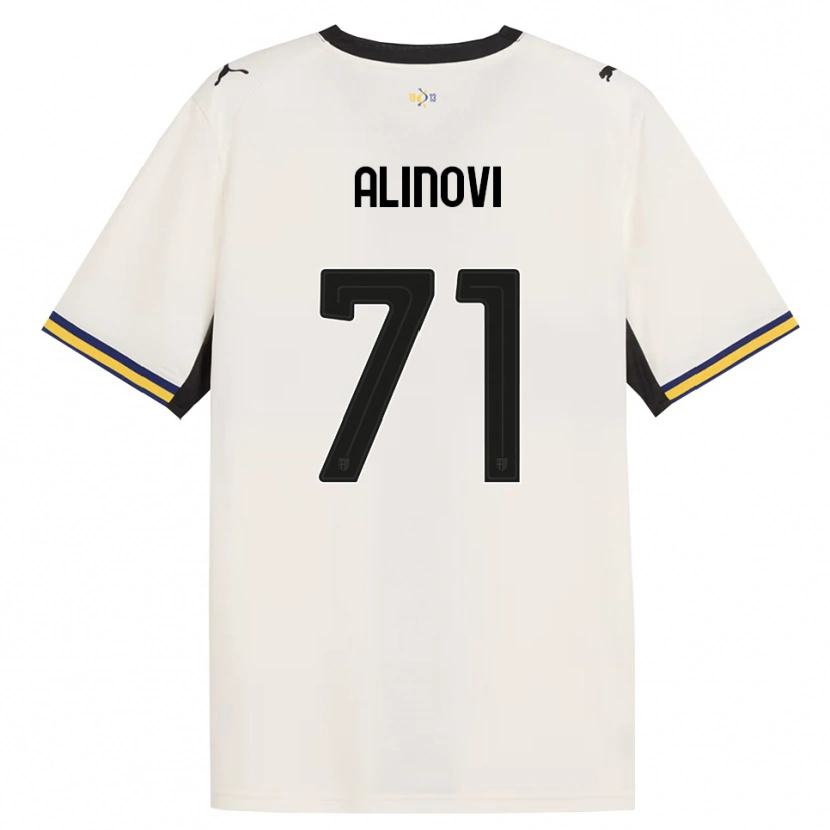 Danxen Bambino Maglia Filippo Alinovi #71 Bianco Avorio Nero Giallo Kit Gara Home 2026/27 Maglietta