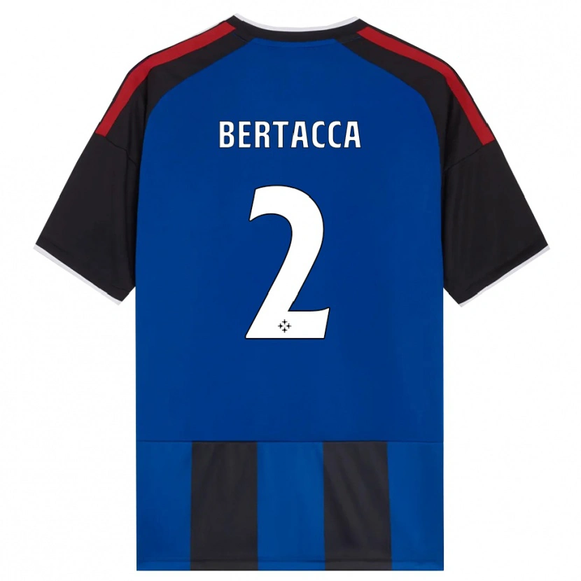 Danxen Bambino Maglia Samuele Bertacca #2 Nero Rosso Bianco Blu Kit Gara Home 2026/27 Maglietta