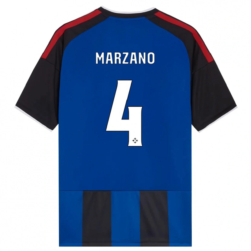 Danxen Bambino Maglia Michelangelo Marzano #4 Nero Rosso Bianco Blu Kit Gara Home 2026/27 Maglietta