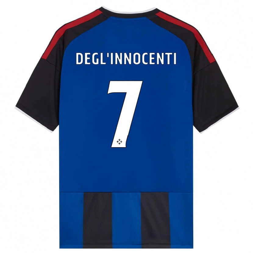 Danxen Bambino Maglia Tommaso Degl'innocenti #7 Nero Rosso Bianco Blu Kit Gara Home 2026/27 Maglietta