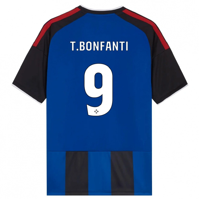 Danxen Bambino Maglia Thomas Bonfanti #9 Nero Rosso Bianco Blu Kit Gara Home 2026/27 Maglietta