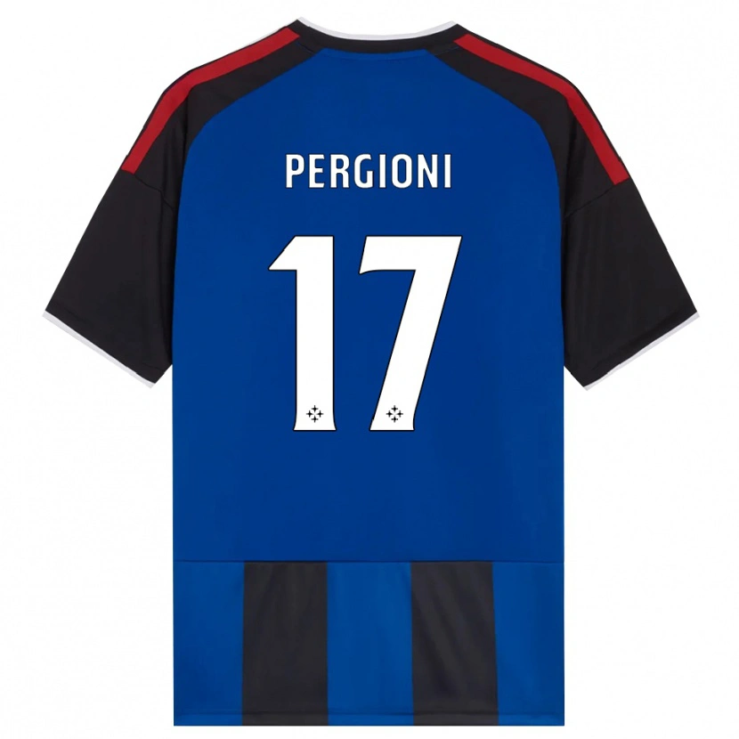 Danxen Bambino Maglia Kevin Pergioni #17 Nero Rosso Bianco Blu Kit Gara Home 2026/27 Maglietta