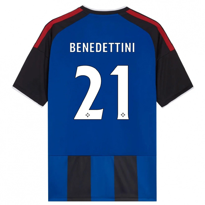 Danxen Bambino Maglia Filippo Benedettini #21 Nero Rosso Bianco Blu Kit Gara Home 2026/27 Maglietta