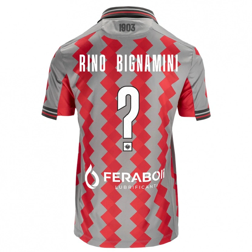 Danxen Bambino Maglia Filippo Rino Bignamini #0 Grigio Rosso Bianco Kit Gara Home 2026/27 Maglietta