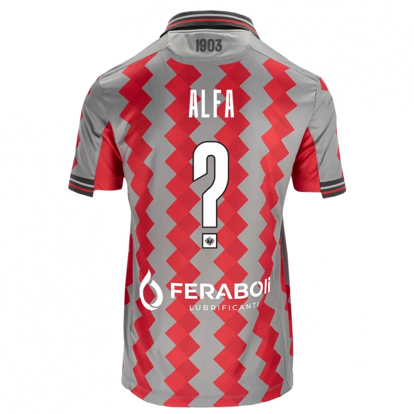 Danxen Bambino Maglia Karim Alfa #0 Grigio Rosso Bianco Kit Gara Home 2026/27 Maglietta