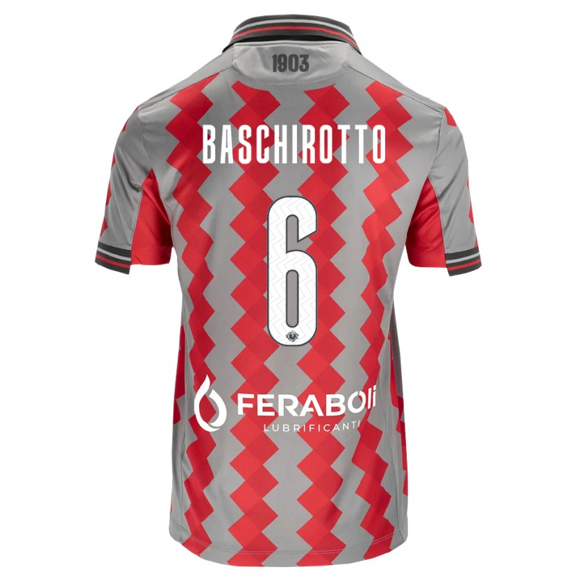 Danxen Bambino Maglia Federico Baschirotto #6 Grigio Rosso Bianco Kit Gara Home 2026/27 Maglietta