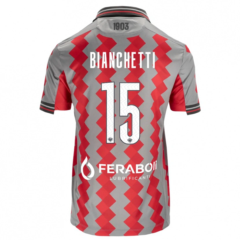 Danxen Bambino Maglia Matteo Bianchetti #15 Grigio Rosso Bianco Kit Gara Home 2026/27 Maglietta