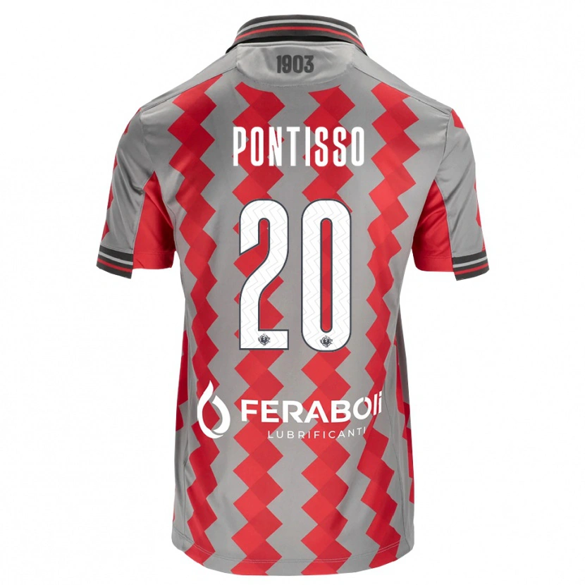 Danxen Bambino Maglia Simone Pontisso #20 Grigio Rosso Bianco Kit Gara Home 2026/27 Maglietta