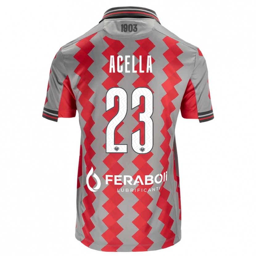 Danxen Bambino Maglia Christian Acella #23 Grigio Rosso Bianco Kit Gara Home 2026/27 Maglietta
