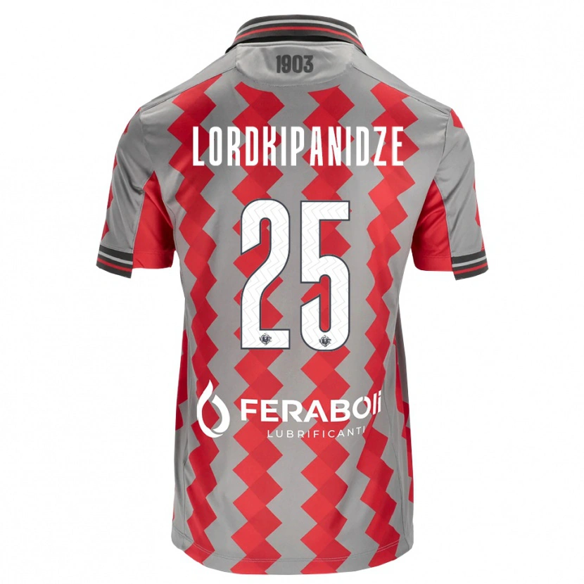 Danxen Bambino Maglia Dachi Lordkipanidze #25 Grigio Rosso Bianco Kit Gara Home 2026/27 Maglietta