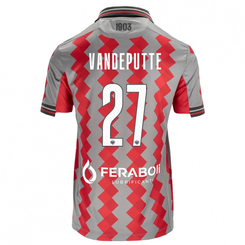 Danxen Bambino Maglia Jari Vandeputte #27 Grigio Rosso Bianco Kit Gara Home 2026/27 Maglietta