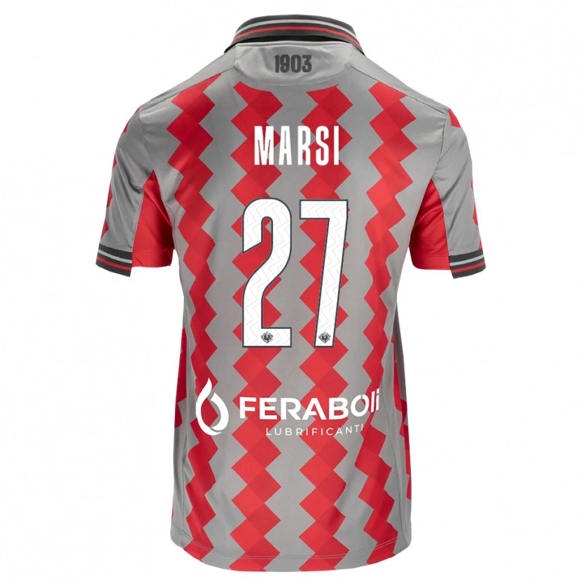 Danxen Bambino Maglia Simone Marsi #27 Grigio Rosso Bianco Kit Gara Home 2026/27 Maglietta