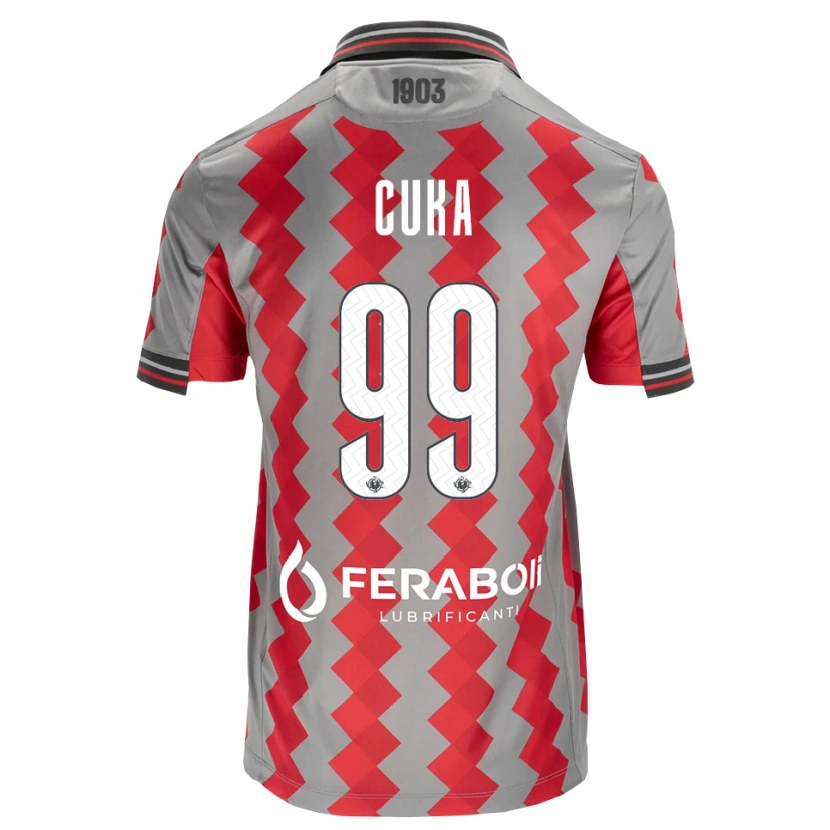Danxen Bambino Maglia Samuel Cuka #99 Grigio Rosso Bianco Kit Gara Home 2026/27 Maglietta