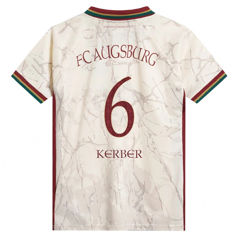 Danxen Bambino Maglia Luca Kerber #6 Verde Riso Bianco Borgogna Kit Gara Home 2026/27 Maglietta