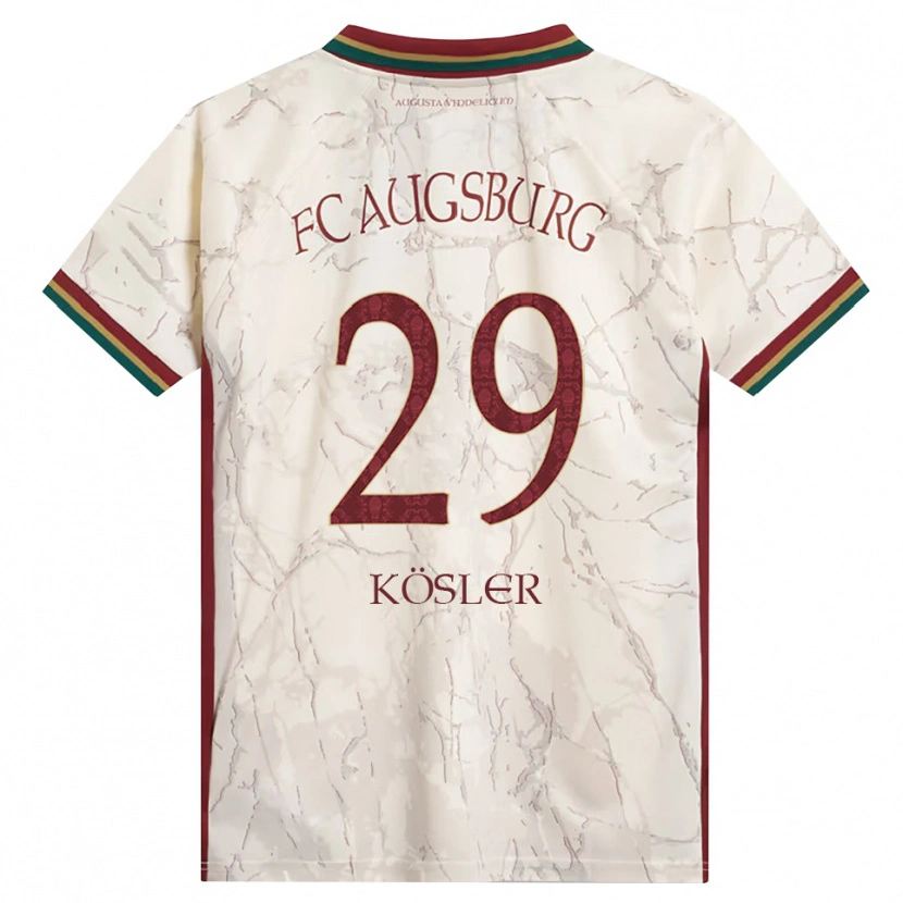 Danxen Bambino Maglia Maximilian Kösler #29 Verde Riso Bianco Borgogna Kit Gara Home 2026/27 Maglietta